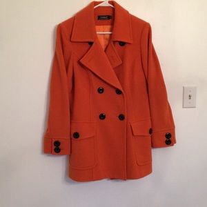 Wool and Angora Double Breasted Pea Coat